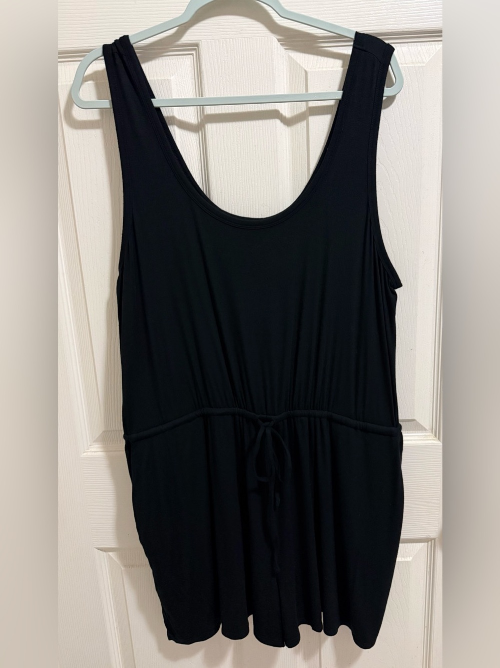 Express Black Sleeveless Drawstring Waist romper